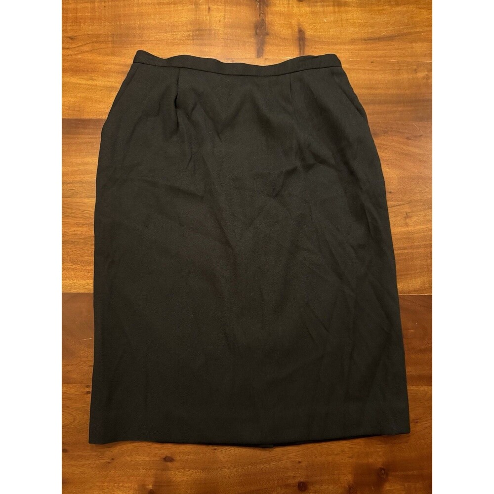 Vintage Pendleton Classic Pencil Skirt Womens 14 Black High Waist Rayon Blend